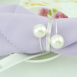 Towel Rings 12pcs Imitation Pearls Napkin Wedding Party Holiday Dinner Decoration Table Holders 230627