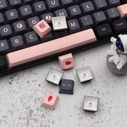 Accessories GMKKEY Nightsakura Keycap pbt XDA Keycaps For dz60/RK61/gk61/64/68/84/980/104 Mechanical Keyboard 7u gmk Key Cap Split Spacebar