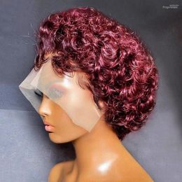 Pixie Cut Wig Human Hair Short Curly Wigs Non Lace Full Machine Made Perruque Cheveux Humain