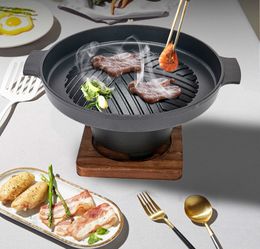 BBQ Grills Creative Japanese style one person cooking oven home wooden frame alcohol stove gift Mini barbecues oven grill korean bbq 230626