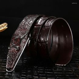 Belts Men Luxury High Quality Vintage Brand Jeans Strap Snake Buckle Crocodile Patter Genuine Leather For ZD2110