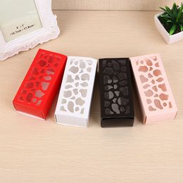 Pastry Hollow Out Storage Paper Boxes Solid Color Gift Package Rectangle Box Macaron Cake Chocolate Case Kitchen Home Supplies Q254