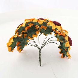 Dried Flowers 30pcs sunflower paper artificial flowers christmas cheap for home decor craft fake