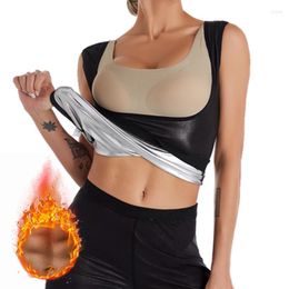 Active Shirts 2023 Women Silver Coated Sports Fitness Running Sweaty Body Shaping Clothes Yoga Sauna Stuffy Sweat Abdominal Vest S/ M 5XL