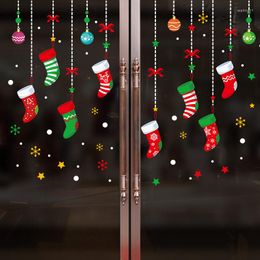 Adesivos para janela Decoração de porta de vidro de Natal removível Parede autoadesiva