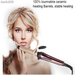 Professional Electric Lcd Fast Heat Hair Curling Iron Wand Ceramic Roller Big Wave Style Curler Barrel Hairstyle Magic Spiral L230520
