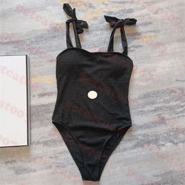 Designer Black Bikini Womens Bodysuit Swimwear Letter Rhinestone Swimsuit One Piece Swimsuits With Box