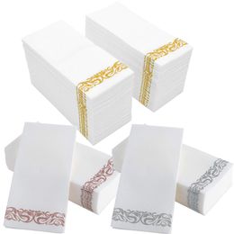 Disposable Dinnerware 50Pcs Disposable Hand Towels Table Napkin Paper Elegant Tissue Christmas Birthday Party Wedding Napkin serviette deco mariage 230626