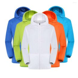 Racing Jackets Summer Hiking Hooded Men Quick-drying Breathable Detachable Brim Cycling Sun Protection Clothing