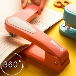 Stapler 360 Rotation Heavy Duty Stapler Use 24/6 Staples Effortless Long Stapler School Paper Stapler Office Bookbinding Supplies