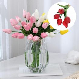 Decorative Flowers Faux Flower Simulated Beautiful Bendable Single Long Stem Assorted Artificial Tulip Decor