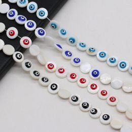 Beads Natural Shell Round Eye Red Black Blue Loose Spacer For Jewelry Making DIY Women Necklace Bracelet Gift Size 8mm