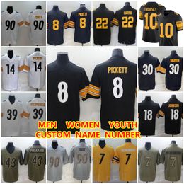 Football Kenny Pickett Jerseys Najee Harris Mitch Trubisky Jaylen Warren Gunner Olszewski Broderick Jones Diontae Johnson George Pickens Fitzpatrick TJ Watt Ben