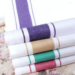 Table Napkin 5Pcs 50x70cm Stripe Cotton Napkins Soft Handkerchief Dinner Restaurant Cloths Placemat Party Wedding Decoration