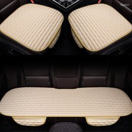 Car Seat Covers 3-Piece Cushion Front And Rear Nonslip Cotton Auto Pad Mat For Most Cars