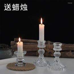 Candle Holders Glass Candlestick Home Long Brush Holder Stick Wedding Date Valentine's Day Part Dining Table