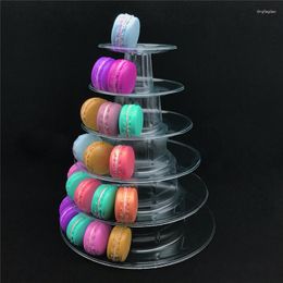 Bakeware Tools Transparent Round Macaron Tower Stand 10/6 Tiers Quality Macaroon Cake Display Rack Party Wedding Dessert