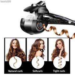 Professional Rotating Styling Steamer Spray Curl Spiral Hair Care Curler Iron automatic Steam Curler Ceramic Curling Iron Salon L230520