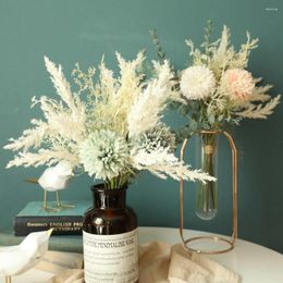 Decorative Flowers 38cm Hand Made With Eucalyptus Leaves Grass And Artificial Wedding Home Decor Flores