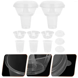 Dinnerware Sets 5 Drink Cup Clear Container Delicate Bowl Convenient Snack Outdoor Pp Compact Combined Accessory