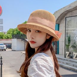 Women's Summer Straw Hat Breathable Sunscreen Big Eaves Hundred Sun Hat Shade Beach Fisherman's Hat Women's Seaside Top Hat