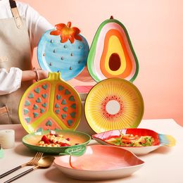 Dishes Plates Fruit Shaped Ceramic Plate Creative Household Salad Lovely Tableware Bowl Set Oven Dish 230627