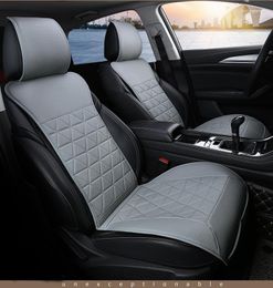 Car Seat Covers Front Cover Black PU Leather Cars Cushion Protector With Backrest Universal Chair Pad Mat Auto Accessories