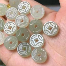 Loose Gemstones 13.3 4.7mm Grade A Chinese Nephrite Hetian Jades Money Beads For Jewellery Making Diy Necklace Earring Bracelet Charms