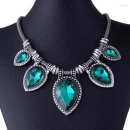 Pendant Necklaces Trend Fashion Personality European And American Crystal Bridal Necklace Rhinestone Retro Wedding Jewellery