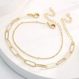 Charm Bracelets 2Pcs Delicate Chain Wristbands Hand Wrist Jewellery