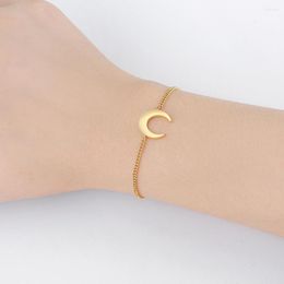 Charm Bracelets High Quality Moon Pendant Bracelet Stainless Steel Chain With Silver Color/gold/rose Gold As Valentines Day Gift