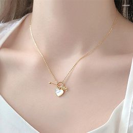 Choker 2023 Cupid Arrow Shell Love Pendant Short Necklace For Woman Fashion Korean Jewelry Unusual Girl's Neck Chain