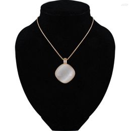 Pendant Necklaces Statement Rose Gold Big Opal Pendants Circles Choker Necklace For Women Christmas Gift Collares Mujer