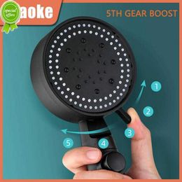 New Bathroom Accessories Showerhead High Pressure 5 Modes Bath Faucets Shower Head Home One-key Stop Shower Mixer Spray Nozzle