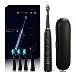 Toothbrush Seago Sonic Electric SG575 Adult Timer Brush 5 Modes Usb Rechargeable Tooth Brushes Replacement Heads and Travel Box 230627