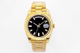 hot gold new luxury men's watch Day Date 3255 automatic mechanical movement black face sapphire glass diameter 40mm waterproof