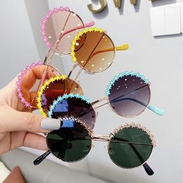 Hats Personality Round Eyes Sunglasses Kids Flower Baby Children Shades Sun Glasses Girls Cute Half Frame Metal