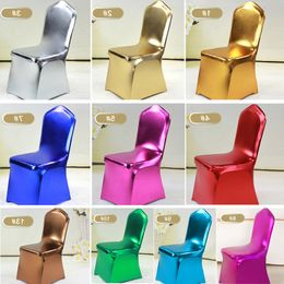 Chair Covers Bronzing Gold Printed Chair Cover Stretch Spandex Wedding Chair Covers Universal For Restaurant Banquet el Dining Party 1PC 230627