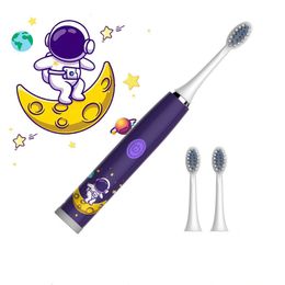 Toothbrush Children Electric Cartoon Kids Sonic with Replace Head Ultrasonic Brush 230627
