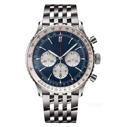 2023 top luxury Mens Multi-functional chronograph quartz Mechanical Watch 50mm Leather Strap Blue Black Sapphire WristWatches Super luminous montre de luxe