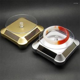 Jewelry Pouches Solar Display Rack Bracelet Necklace Props Rotating Table Power Turntable Designed For Displaying Watches