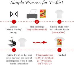 Paper Inkjet Sublimation Heat Transfer Paper 100sheets A4 105g for Any Inkjet Printer with Sublimation Ink 100 Sheets Letter Size