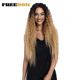 Nxy Synthetic Lace Wigs Long Kinky Straight Curly 30inch Omber Blond Grey Colour Hair Wigs Heat Resistant Fibre Cosplay Wigs 230524