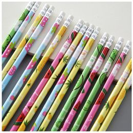 Pencils 8 Sets Cute Kawaii Cartoon Fresh Fruits Pencil HB Sketch Items Drawing Pens Stationery School Office Supplies Kids Gift Pencils