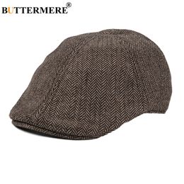 BUTTERMERE Beret Cap 2022 New Autumn Winter Hat Caps for Men Women Brown Herringbone Ivy Newsboy British Vintage Flat Cap