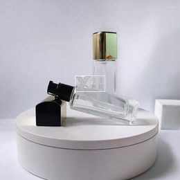 Storage Bottles YUXI Explosive Transparent Square Glass Bottle 30ml Liquid Foundation Lotion Press Makeup Material