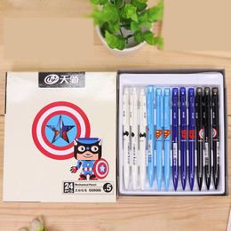 Pencils 48 pcs/lot Creative Hero Series Mechanical Pencil Cute Student Automatic Pen For Kid School Office Supply Promotional gifts