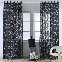 Curtain Geometry curtains for living room curtain fabrics window sheer Tulle panel semi-blackout bedroom curtains black thick tulle 230626