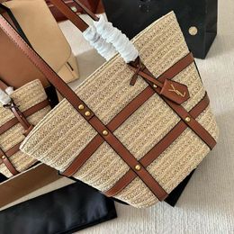 Designer Bag Ladies Commuter Vacation Dish Basket Shopping Bag Beach Bag Straw Woven Tote Bag Raffia Weave