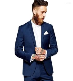 Men's Suits Men's Arrival Mens Groomsmen Notch Lapel Groom Tuxedos Navy Blue Wedding Man Suit (Jacket Pants Tie Girdle) B650